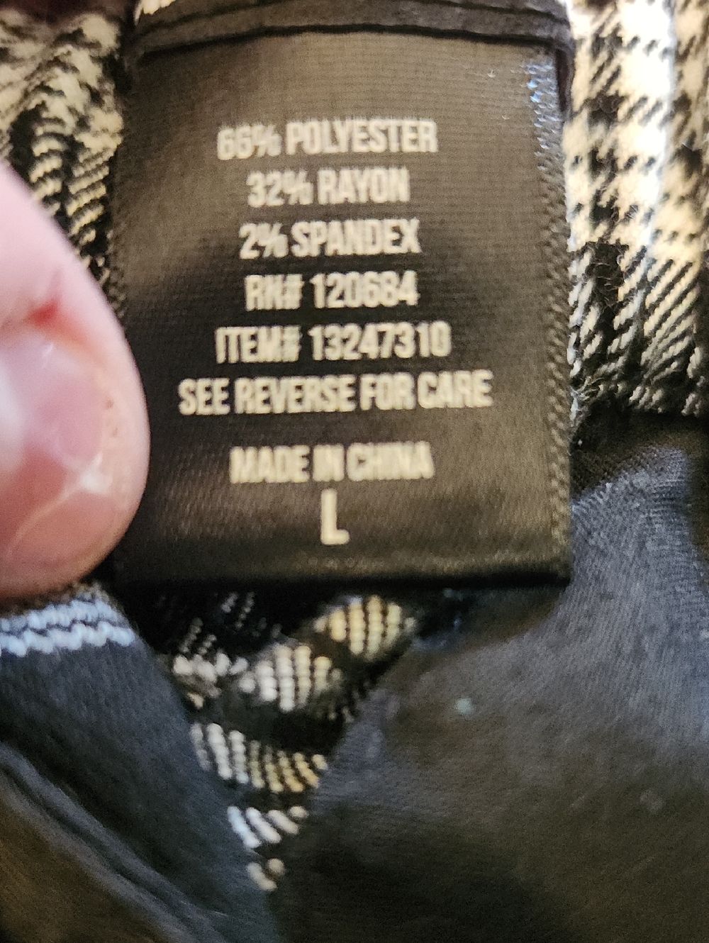 Black & White Plaid Pants - Picture 3 of 4